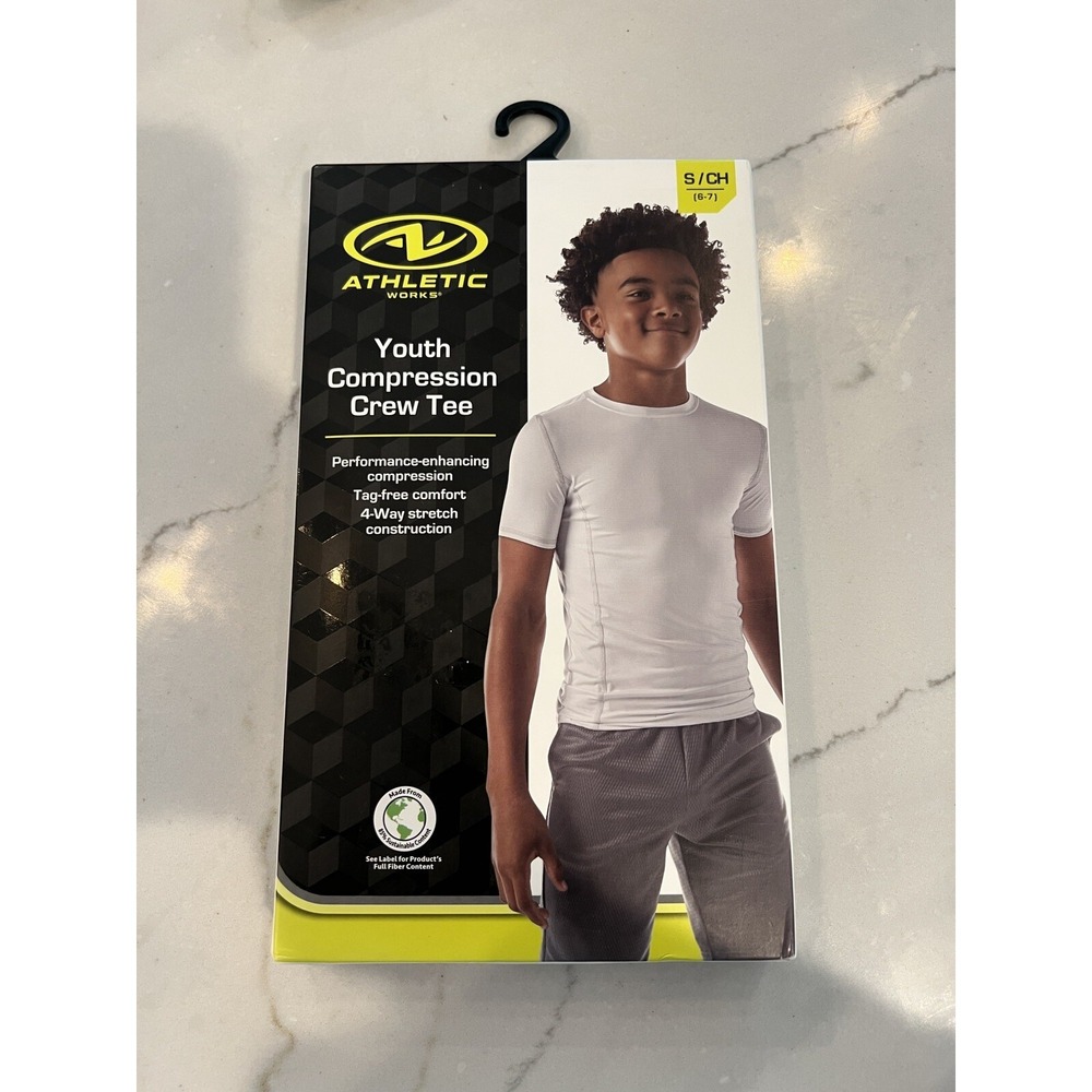 NEW‎ Athletic Works Youth Compression Crew Tee Size S (6/7) Boys